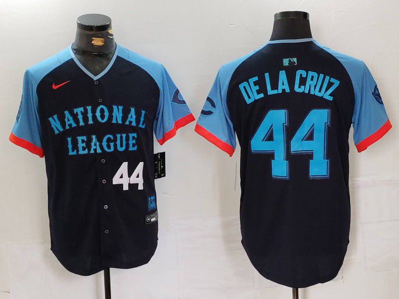 Men Cincinnati Reds #44 Delacruz Blue All star 2024 Nike MLB Jersey style 2